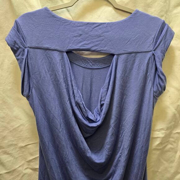 Athleta Charisma light purple silk blend bodycon mini dress draped back medium - Picture 8 of 9